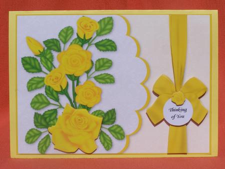 Scalloped Rose Card Front - Yellow by Susan Smith