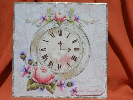 Time for Roses Square Card Front and Step by Step by Susan Smith