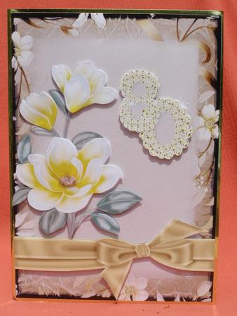 Lemon Magnolia 80 Card Fronts with Decoupage by Susan Smith