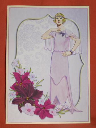 Lilac and Flowers Vintage Fashion Lady Decoupage by Susan Smith