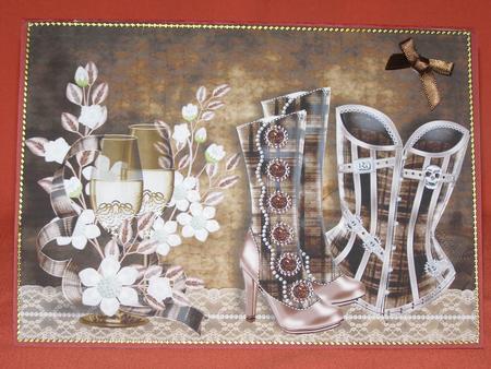 Steampunk Celebrations Card Front with Decoupage by Susan Smith