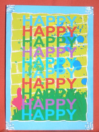 Funky Birthday Card Front and Inside by Susan Smith
