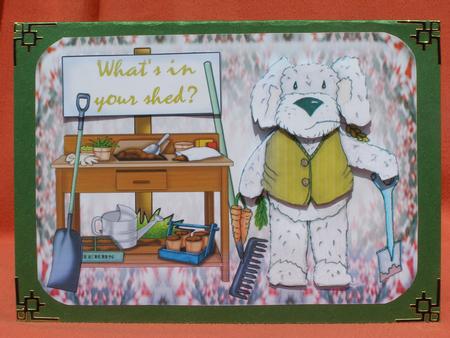 What's in Your Shed? Gardening Dog Birthday Fathers Day by Susan Smith