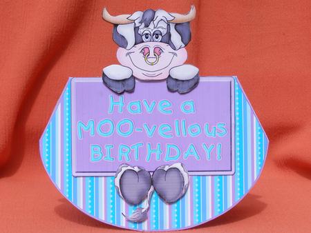Notice Board Cow Wobble Card by Susan Smith