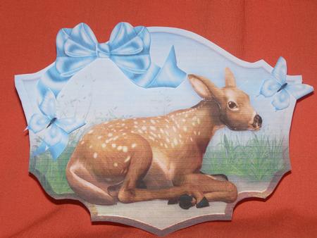 Cute Little Deer in the Meadow with Big Bow by Susan Smith