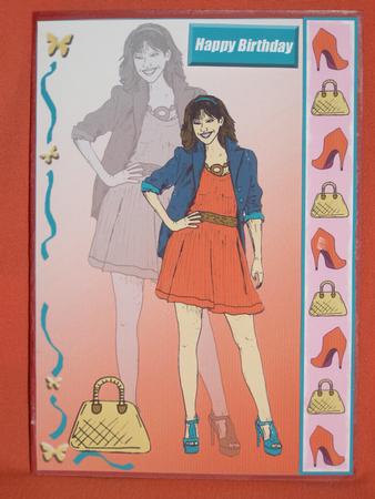 Cool Girl 1 (orange Silhouette) - A5 by Susan Smith
