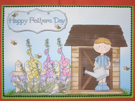 Garden Shed Male Card Front and Decoupage by Susan Smith