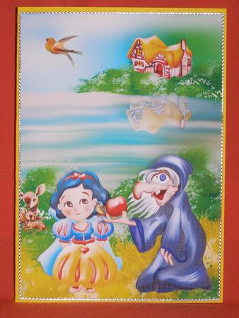 Snow White and the Witch Fairytale Card Front by Susan Smith