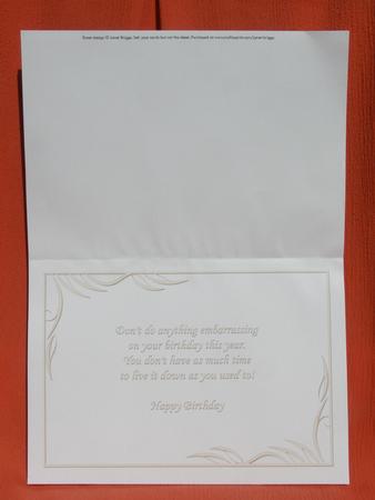Birthday Insert Humorous Verse in Gold by Susan Smith