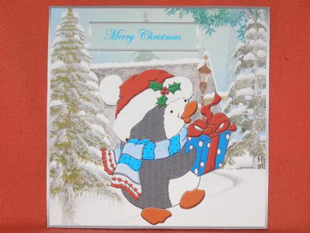 Penguin with Present by Susan Smith