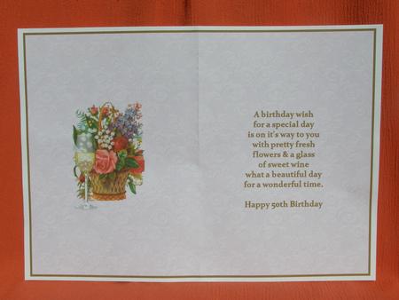 Beautiful Floral 50th Birthday Insert by Susan Smith