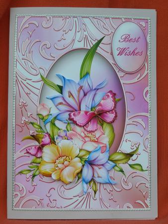 Flora in a Shimmering Pink Frame Card Front by Susan Smith