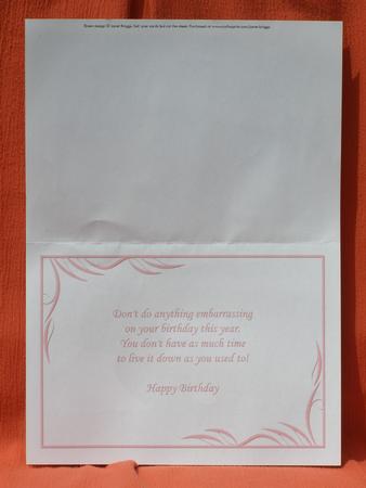 Birthday Insert Humorous Verse in Pink by Susan Smith