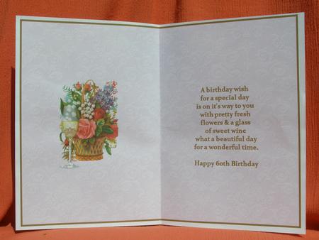 Beautiful Floral 60th Birthday Insert by Susan Smith