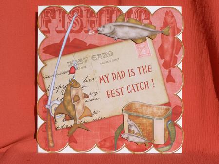 My Dad is Best Catch Red Fishing 8in Decoupage Step by Step by Susan Smith