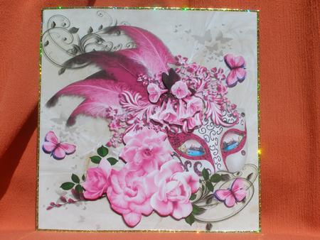 Carnival Mask and Roses Two by Susan Smith