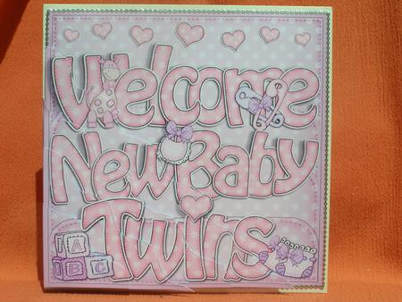 New Baby Twins Wavy Corner Side Stacker Topper by Susan Smith