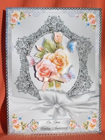 Vintage Style Silver Card Front Anniversary/wedding by Susan Smith