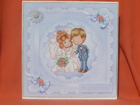 8x8 Cute Wedding Couple Lavender by Susan Smith