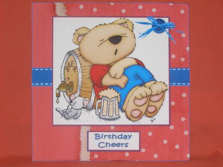 8x8 Birthday Beer Bear by Susan Smith