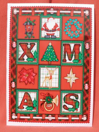 Christmas Patchwork Card Front by Susan Smith