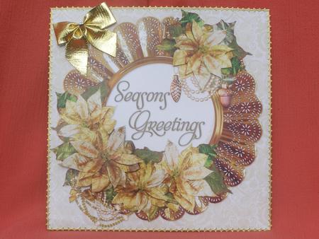 8x8 Gold Christmas Flowers by Susan Smith