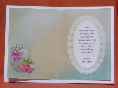 The Fuchsia Fairy Birthday Insert by Susan Smith