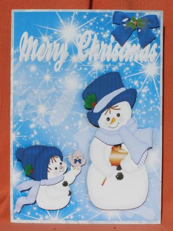 Snowmen with Little Bird and Starry Night by Susan Smith