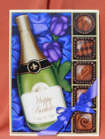A5 Birthday Champers Chocs N Roses 3D Decoupage by Susan Smith