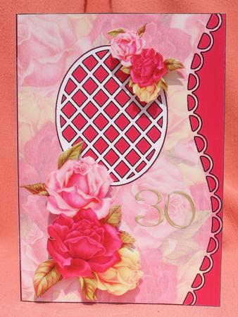 Scalloped S Edged Card - Rose Medley "30" by Susan Smith