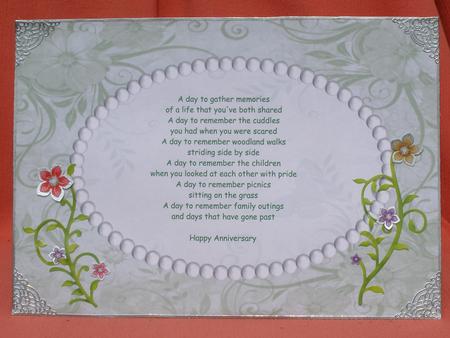 Green Swirls, Flowers and Pearls Card Front by Susan Smith