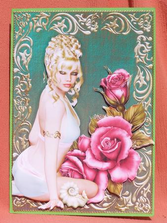 Rose Blush and Chocolate Mint Card Front by Susan Smith