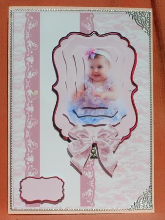 Baby Girl Card Front by Susan Smith