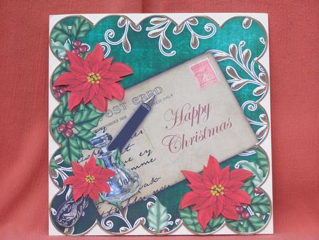Red Poinsettia g Happy Christmas 8in Step by Step by Susan Smith