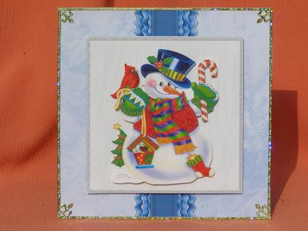 Jolly Snowman Card Front by Susan Smith
