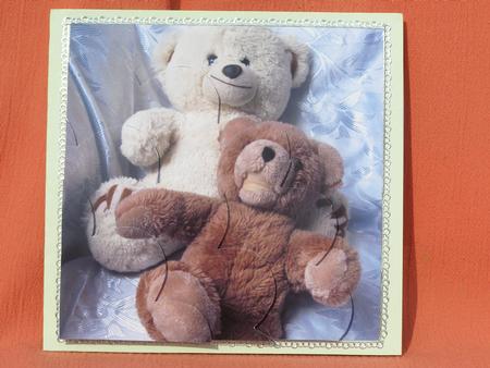 Playful Teddy Bears Shell Edged Corner Stacker by Susan Smith