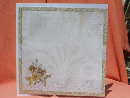 Golden Christmas Insert 8x8inch Plain by Susan Smith