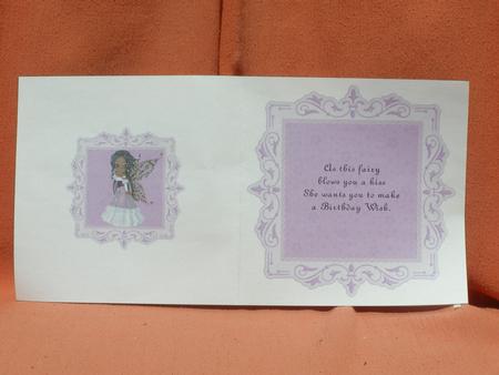 Fairy Kiss Birthday Insert Purple by Susan Smith