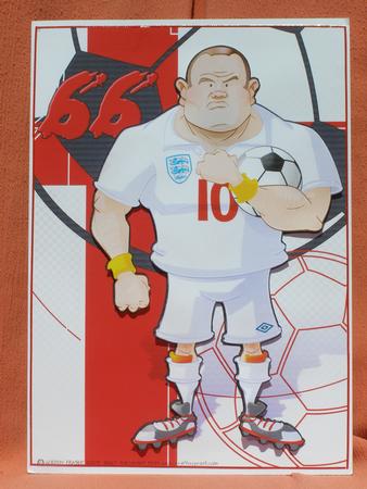 England Footballer Dude A4. by Susan Smith