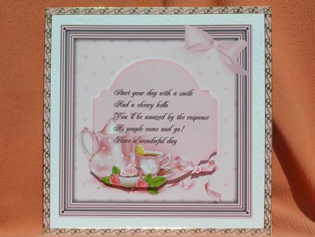Pink Teatime Verse Card by Susan Smith