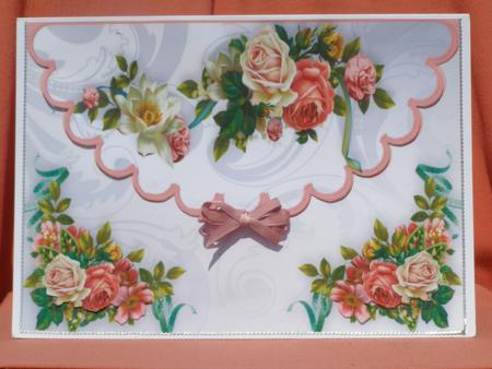 Beautiful Roses for a Lady on Scalloped Envelope A4 by Susan Smith