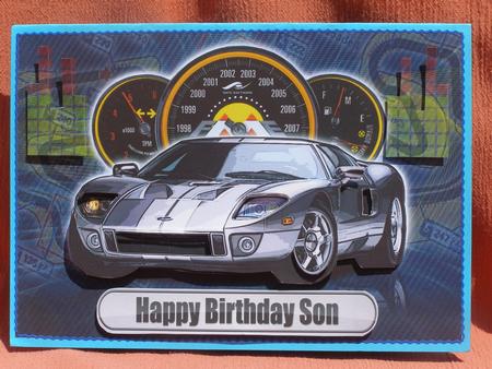 Happy Birthday Son Ford Sports Car by Susan Smith