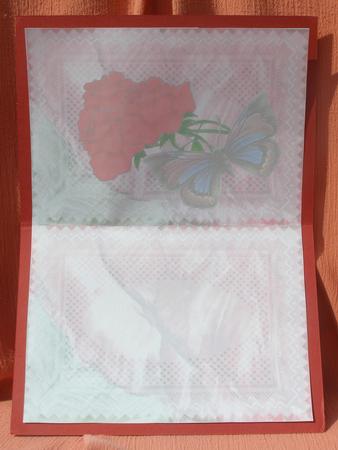 Red Roses with Butterfly on Parchment - Insert by Susan Smith