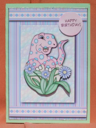 Cute Baby Dinosaur Pink by Susan Smith