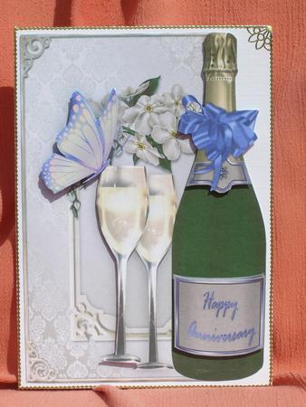 Wine Bottle Over the Edge Card - Lavender by Susan Smith