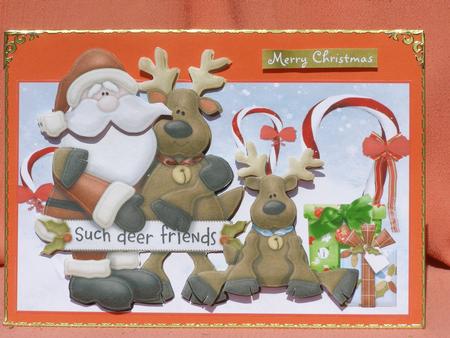 Santa with His Reindeer Friends by Susan Smith