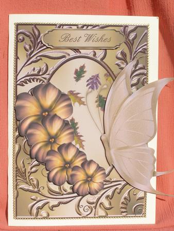 Butterfly in a Swirl Frame Card Front by Susan Smith
