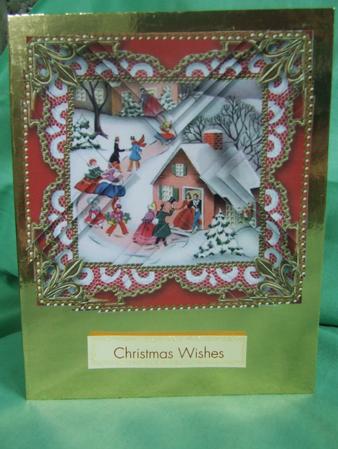Christmas Party House 1 Lace Mini 4in Triangle Stacker by Susan Smith