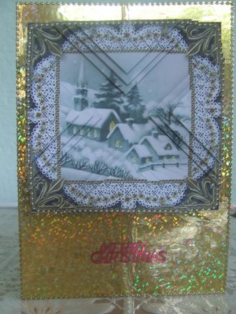 Christmas Village 1 Vintage Lace Mini 4in Triangle Stacker by Susan Smith