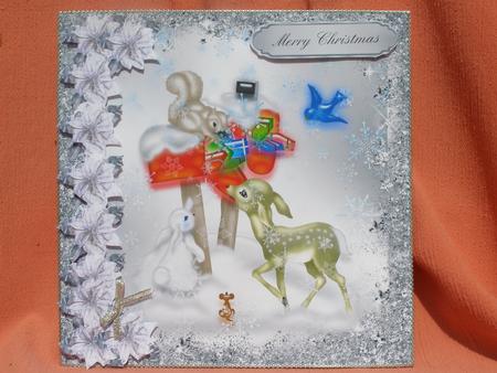 Cute Vintage Style Christmas Presents Card Topper by Susan Smith